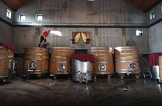 Arbeiten im Weinkeller beim Weingut Fürst Keller