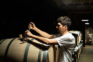 Tetre Roteboeuf im Weinkeller