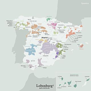 Spanien Karte mit Weinregionen Spanien Karte mit Weinregionen
