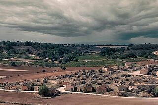 Blick auf ein Weingut