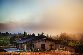 Weinregion Kalifornien Weinregion Kalifornien, Haus, Hof und Nebel